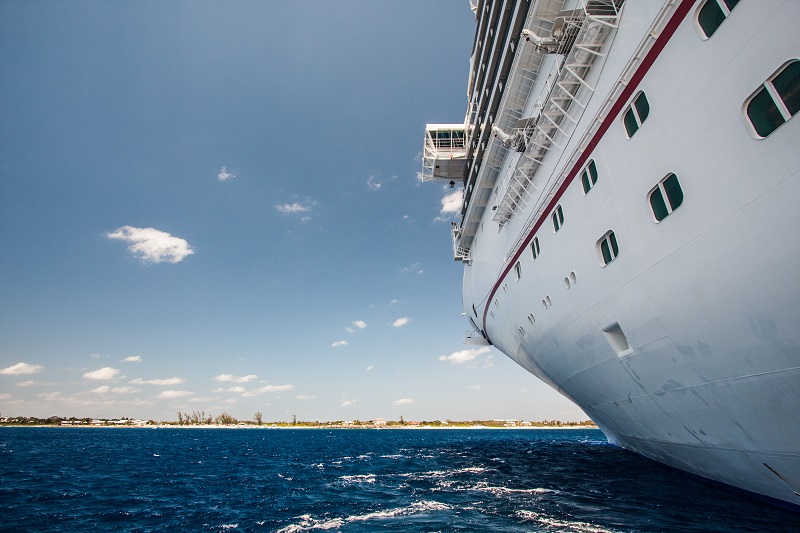 Cruise ship in the caribbean sea