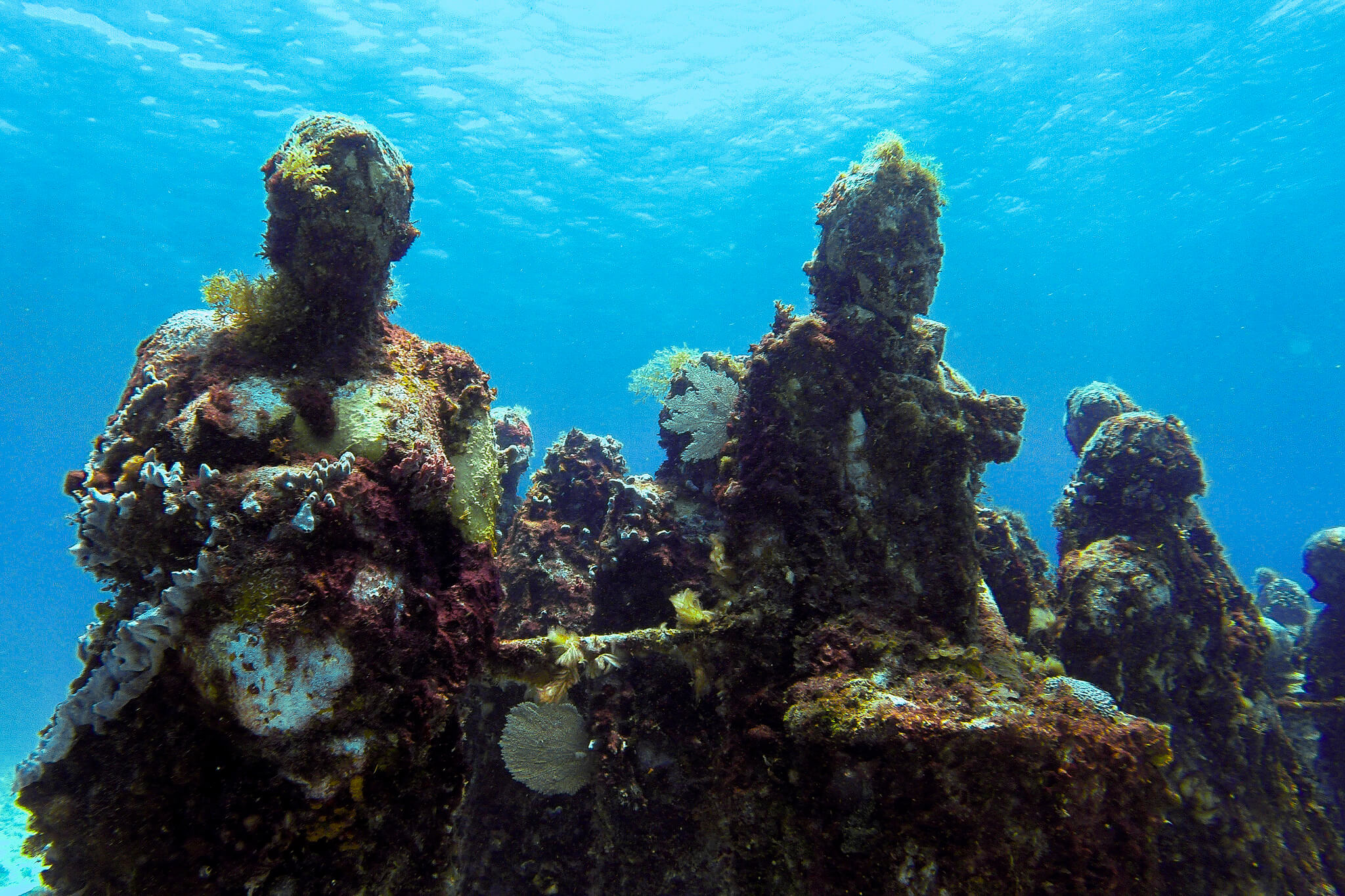 Cancun underwater museum scultures